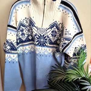 Dale of Norway 100% New Wool 1/2 Zip Sweater